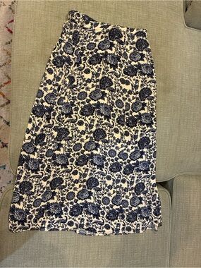 & Other Stories Blue Floral Midi Skirt